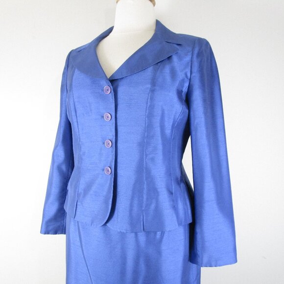 Le Suit Plus Size Periwinkle Blue Skirt Suit Size 16 Formal Business Career - Picture 2 of 7